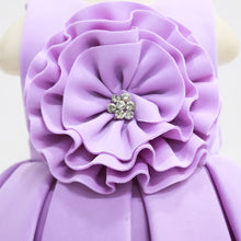 Load image into Gallery viewer, Red &amp; Purple Flower Embellished Box Pleated Dress
