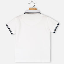 Load image into Gallery viewer, Half Sleeves Polo T-Shirt- Peach, Green &amp; White
