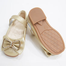 Load image into Gallery viewer, Golden Bow Embellished Velcro Closure Ballerina
