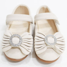 Load image into Gallery viewer, Beige Bow Embellished Velcro Closure Ballerina
