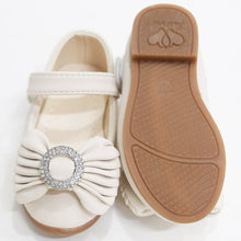 Load image into Gallery viewer, Beige Bow Embellished Velcro Closure Ballerina
