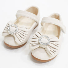 Load image into Gallery viewer, Beige Bow Embellished Velcro Closure Ballerina
