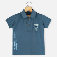 Load image into Gallery viewer, Green &amp; Steel Blue Polo T-Shirt
