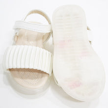 Load image into Gallery viewer, Pink &amp; White Pleated Straps With Velcro Closure Sandals
