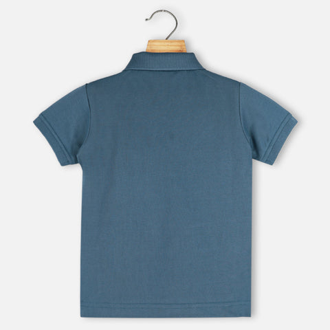 Green & Steel Blue Polo T-Shirt