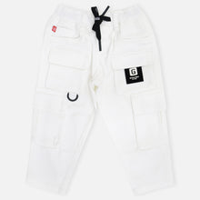 Load image into Gallery viewer, White Elasticated Waist Cargo Pant
