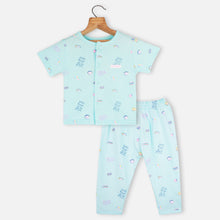 Load image into Gallery viewer, Blue Half Sleeves Cotton Night Suit
