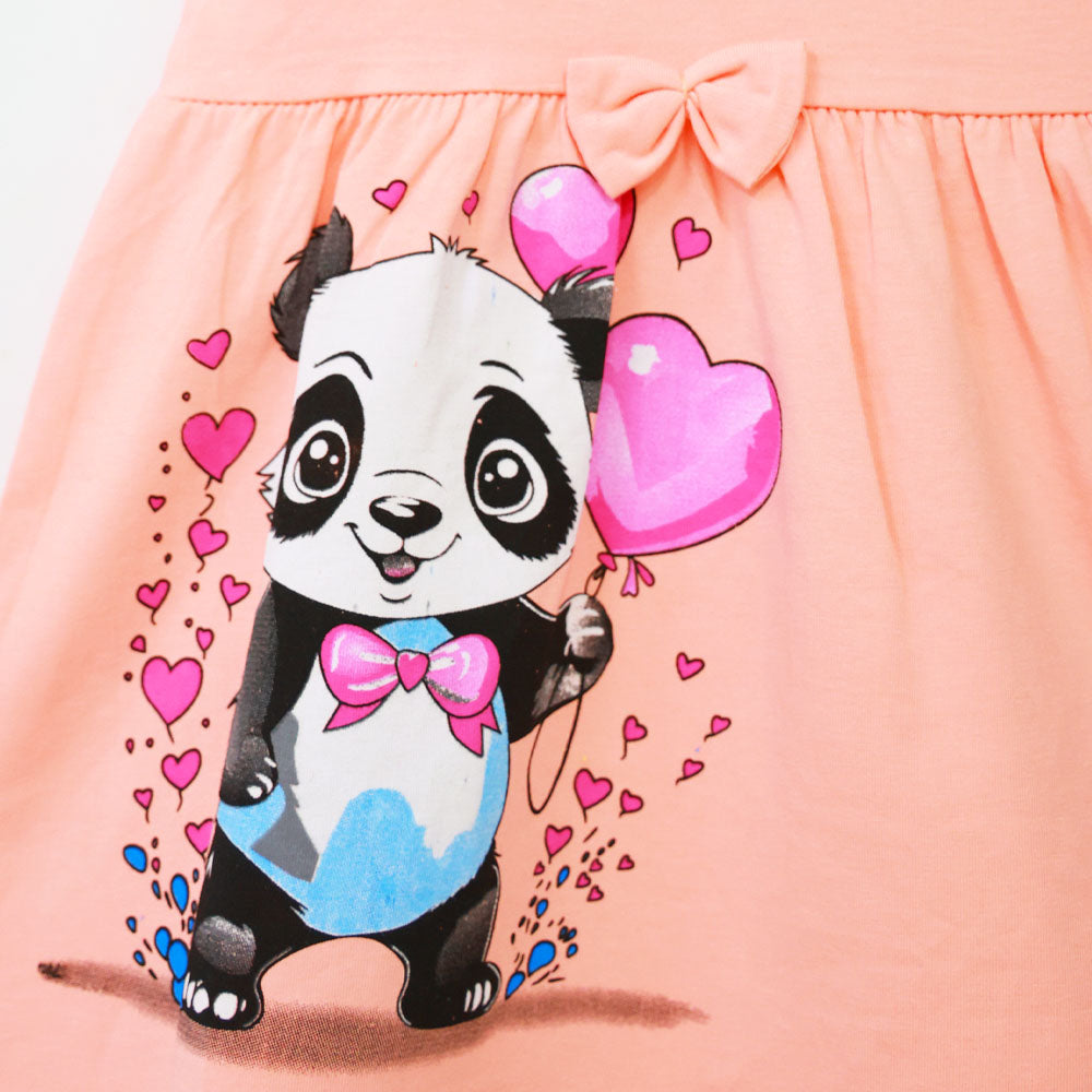 Panda Theme Cold Shoulder Dress
