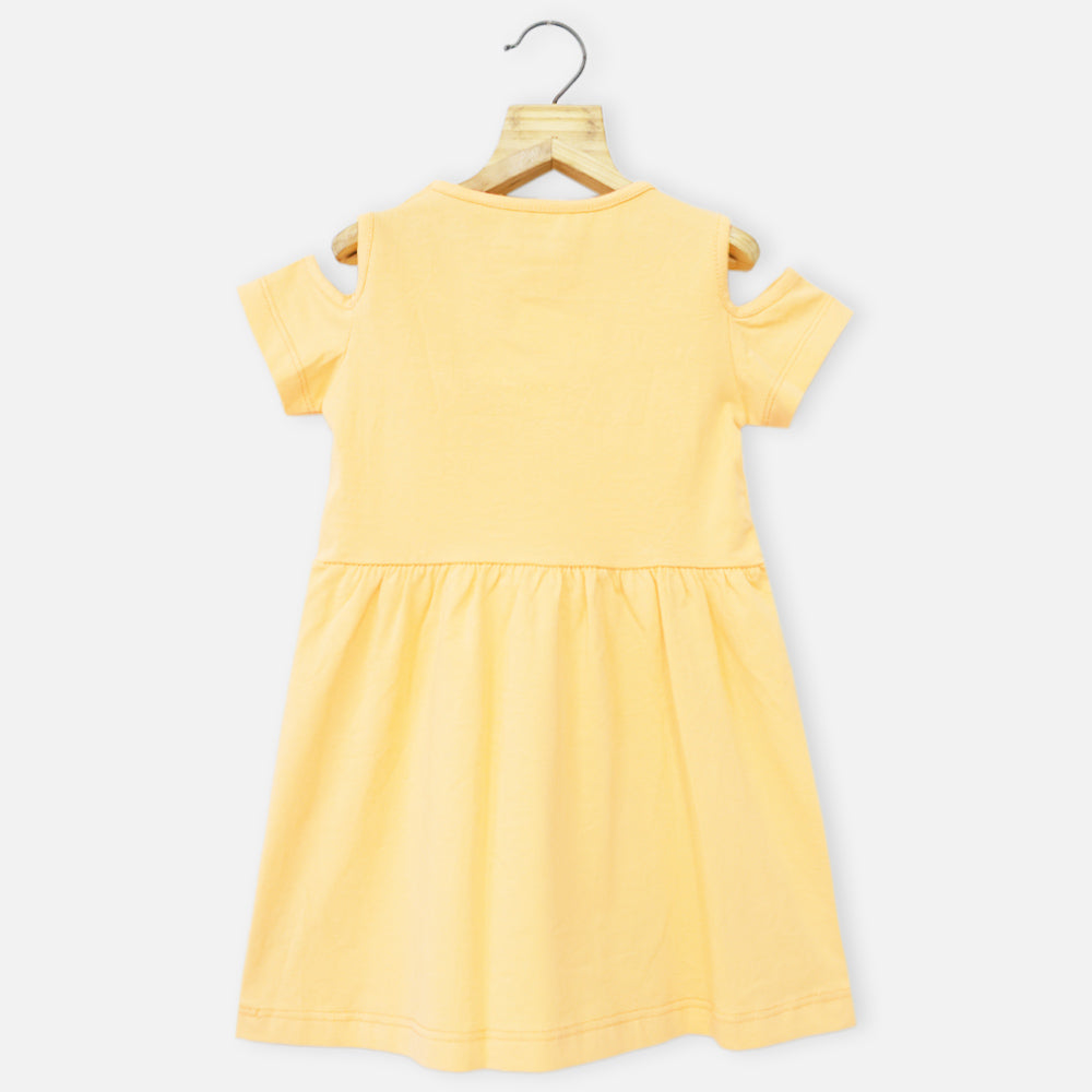 Panda Theme Cold Shoulder Dress