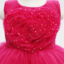 Load image into Gallery viewer, Pink Heart Embellished Party Dress
