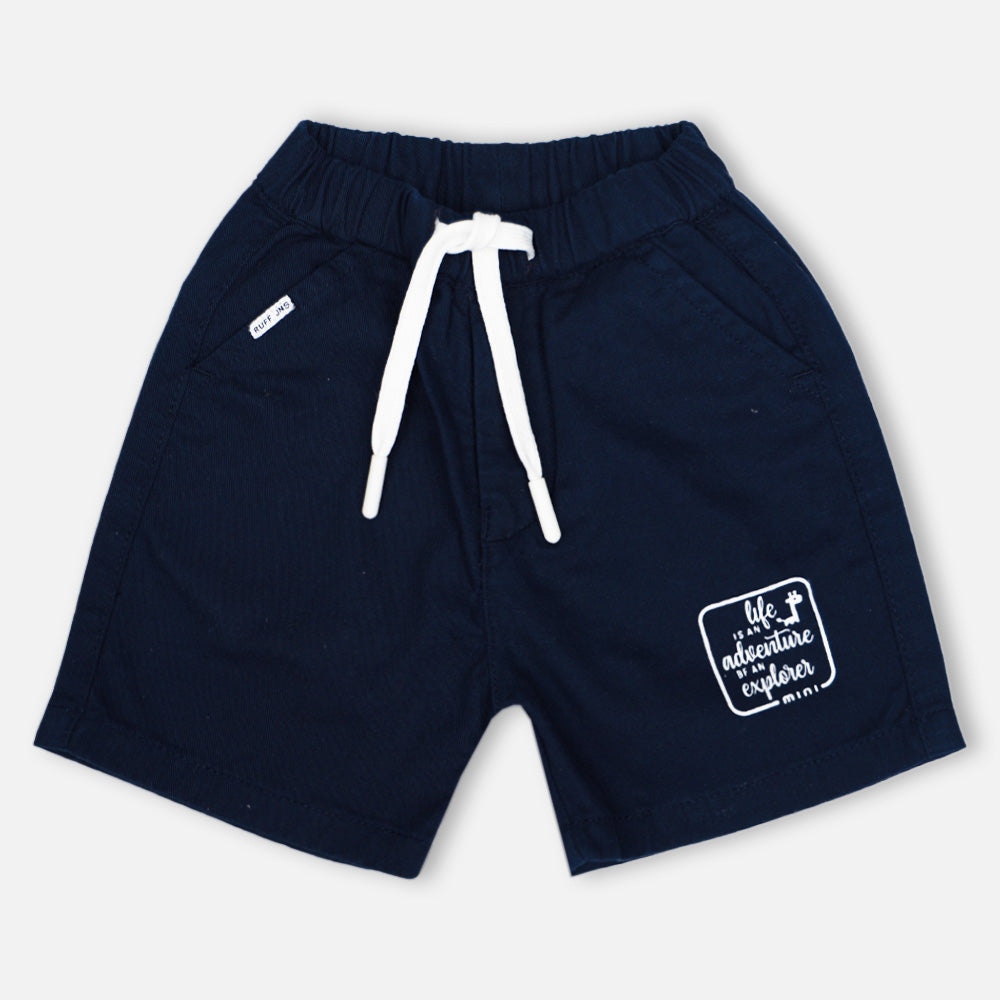 Navy Blue Elasticated Waist Shorts