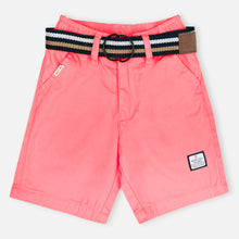 Load image into Gallery viewer, Cotton Shorts With Belt- White,Coral, &amp; Yellow
