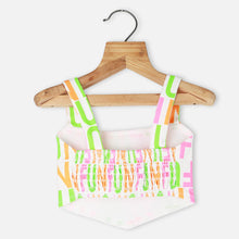 Load image into Gallery viewer, White Typographic Printed Crop Top
