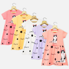 Load image into Gallery viewer, Cat Theme Short Sleeves Dress
