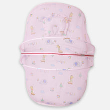 Load image into Gallery viewer, Pink Giraffe Printed Baby Mattress With Mosquito Net &amp; Pillow
