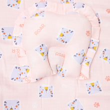 Load image into Gallery viewer, Pink Roar Printed Baby Mattress With Mosquito Net &amp; Pillow
