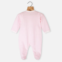 Load image into Gallery viewer, Pink Striped Full Sleeves Footsie
