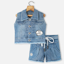 Load image into Gallery viewer, Blue Denim Jacket With Shorts
