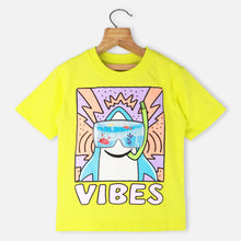 Load image into Gallery viewer, White &amp; Neon Green Graphic Printed T-Shirt
