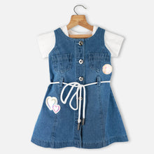 Load image into Gallery viewer, Blue Denim Dress With White Top
