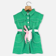 Load image into Gallery viewer, Green Collar Neck Dress

