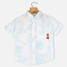 Load image into Gallery viewer, White Tropical Printed Half Sleeves Shirt
