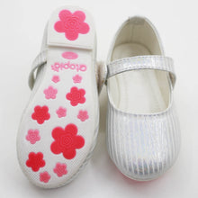 Load image into Gallery viewer, Striped Velcro Closure Ballerina- Pink, Beige &amp; White
