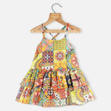 Load image into Gallery viewer, Yellow Aztec Printed Layered Dress

