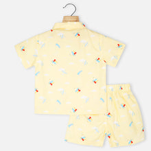 Load image into Gallery viewer, Yellow Airplane Theme Shirt With Shorts Co-Ord Set
