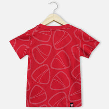 Load image into Gallery viewer, Red Printed Half Sleeves Round Neck T-Shirt

