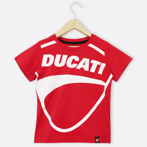 Red Half Sleeves Round Neck T-Shirt