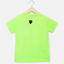 Load image into Gallery viewer, Neon Green Typographic Printed Half Sleeves T-Shirt
