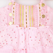 Load image into Gallery viewer, Pink Broderie Cotton Tiered Dress
