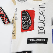 Load image into Gallery viewer, White Typographic Printed Round Neck Half Sleeves T-Shirt

