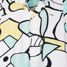 Load image into Gallery viewer, White Abstract Printed Half Sleeves Shirt &amp; Shorts Co-Ord Set
