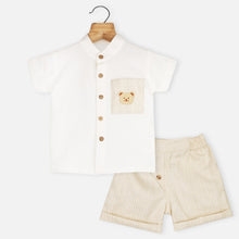 Load image into Gallery viewer, White Half Sleeves Shirt With Shorts

