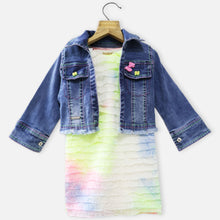 Load image into Gallery viewer, White Straight Fit Dress With Denim Jacket
