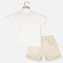 Load image into Gallery viewer, White Half Sleeves Shirt With Shorts
