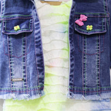 Load image into Gallery viewer, White Straight Fit Dress With Denim Jacket
