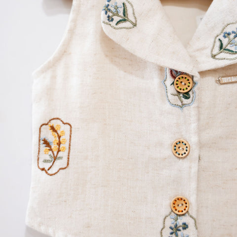 Cream Half Sleeves Shirt With Shorts Set