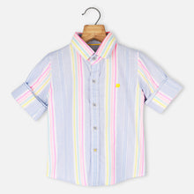 Load image into Gallery viewer, Blue Striped Printed Shirt
