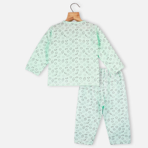 Mint Space Theme Full Sleeves Night Suit