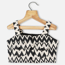 Load image into Gallery viewer, Black Chevron Crop Top With Shorts Co-Ord Set
