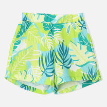 Load image into Gallery viewer, Green Tropical Printed Shug With Smocked Crop Top &amp; Short Co-Ord Set
