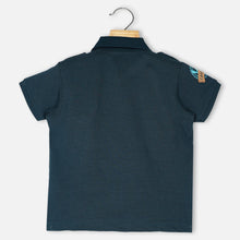 Load image into Gallery viewer, Half Sleeves Polo T-Shirt- White &amp; Teal
