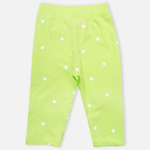 Load image into Gallery viewer, Pink &amp; Neon Green Polka Dots Printed Leggings
