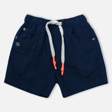 Load image into Gallery viewer, Navy Blue Elasticated Waist Cotton Shorts
