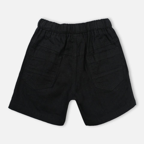 Black Plain Casual Shorts