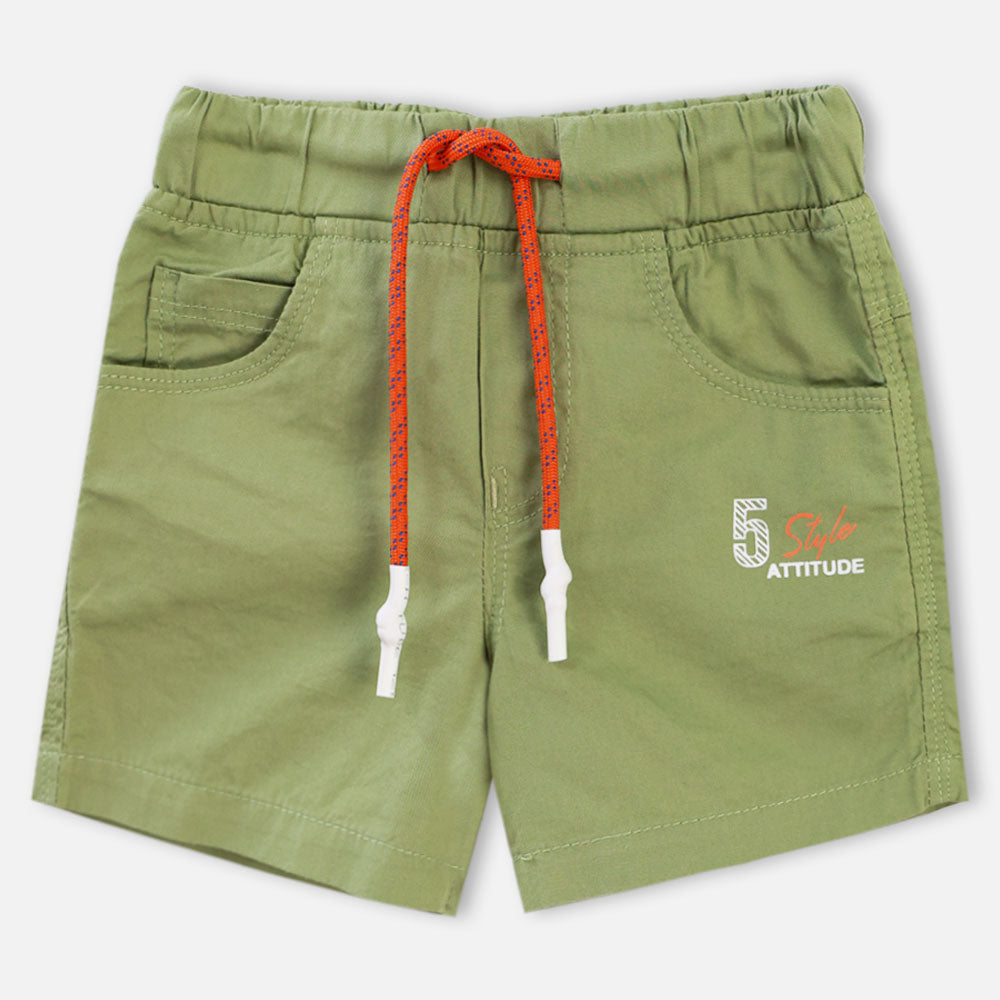 Green Elasticated Waist Casual Shorts