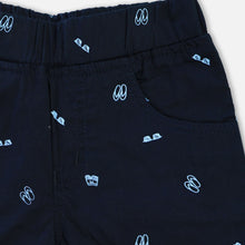 Load image into Gallery viewer, Navy Blue Printed Elasticated Waist Shorts
